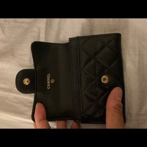 Chanel card holder - lamb skin black